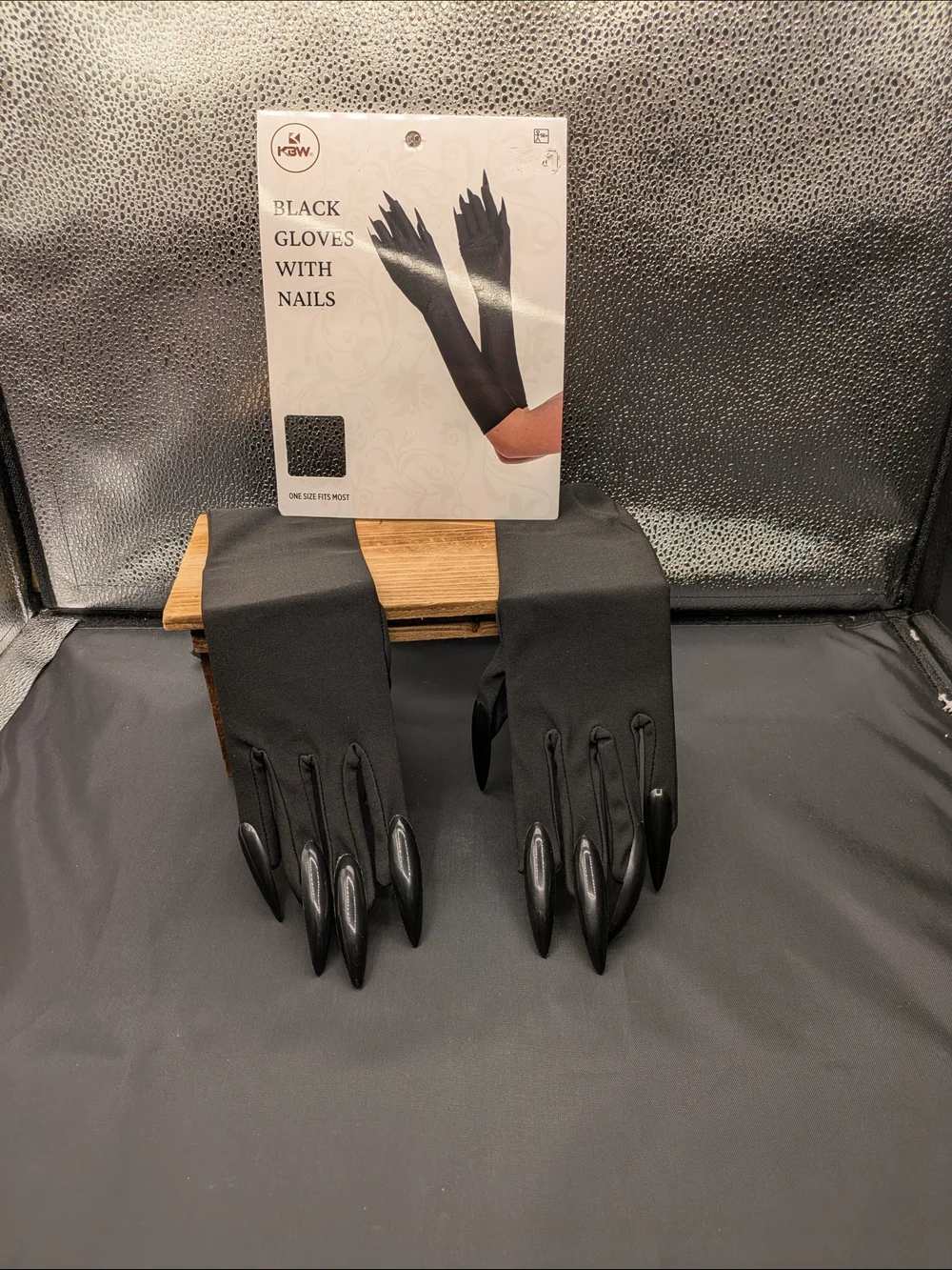KBW Black Long Gloves with Nails Halloween Costumes